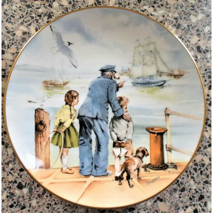 Crown Staffordshire Seaside Memories Safe Return To The Home Port Plate