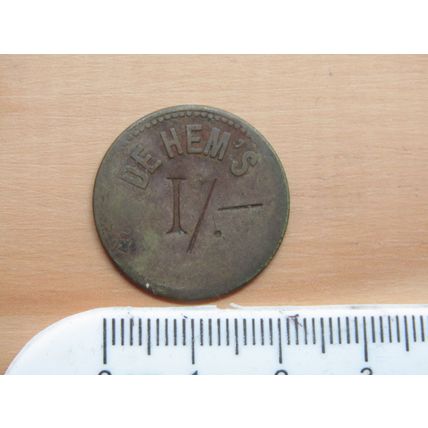 Dehem`s 1/- Token , Cafe Oyster House , Chinatown , London (e1)