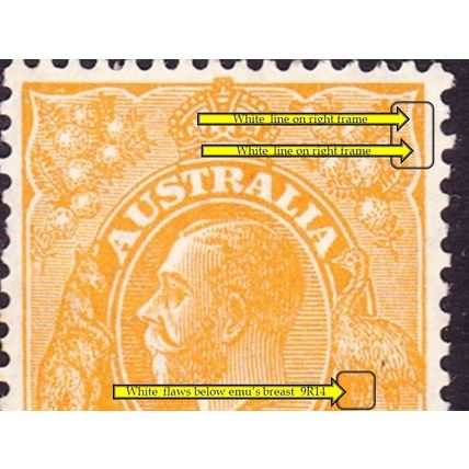 Australia 1928 KGV ½d Orange SMW P13½x12½ ACSC68 - MINT with variaties