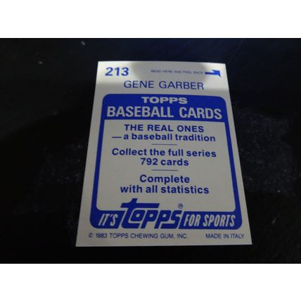 1983 Topps Stickers # 213 Gene Garber Very Good-Excellent (4) Atlanta Braves
