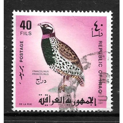 IRAQ 1968 IRAQI BIRDS 40F BLACK PARTRIDGE SG 799 FINE USED#2
