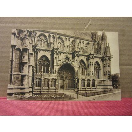 SOUTH PORCH, LINCOLN CATHEDRAL.. unused vintage postcard by Frith =