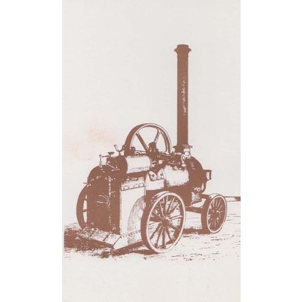 Garrett Portable Steam Engine 1850s Vehicle Drawing Limited Postcard