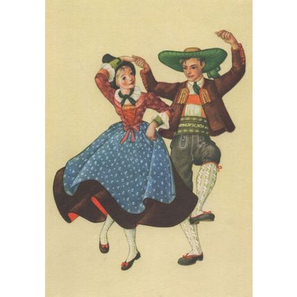 Otztak Otz Valley Tyrol Tirol Austrian Folklore Dance Fashion Postcard