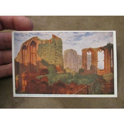 J.J Ward Postcard - Kenilworth Castle, Oriel Window scene, Warwickshire
