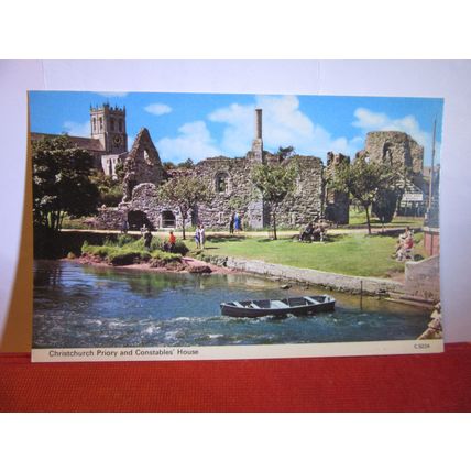 PRIORY CHURCH AND CONSTABLE'S HOUSE, CHRISTCHURCH DORSET unused postcard =