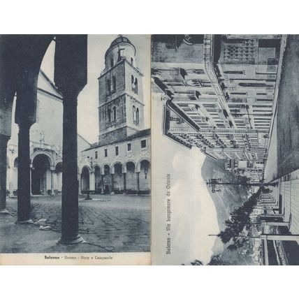 Salerno Duomo & Via Langomore Da Oriente Italy 2x Old Postcard s