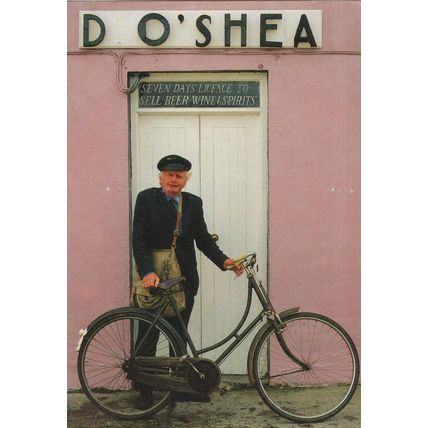Sneem Irish Postman on Antique Bicycle Ireland Postcard