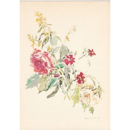 Unused Art Postcard - Blumenstraub mit Rose - Oskar Kokoschka (1886)