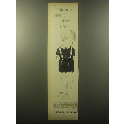 1959 Florence Eiseman Fashion Ad - Please don't kiss me