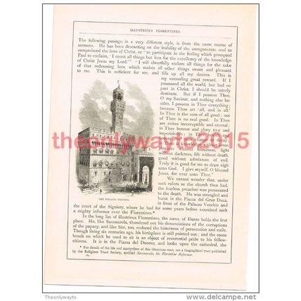 Palazzo Vecchio, Florence, Italy, Book Illustration (Print), c1870
