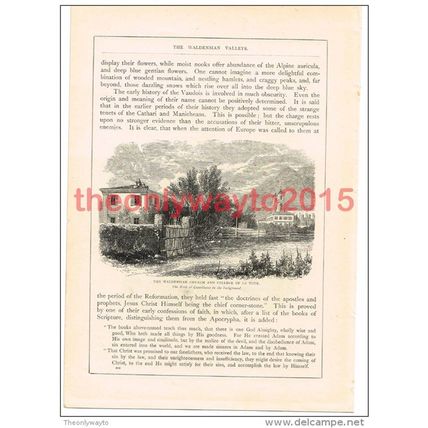 Waldensian Church & College of La Tour ,Italy, Book Illustration (Print), c1870