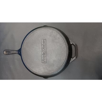 Utopia Kitchen Pan Cast Iron Round Surface Heavy 12