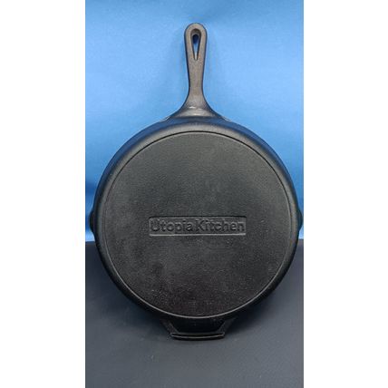 Utopia Kitchen Pan Cast Iron Round Surface Heavy 12