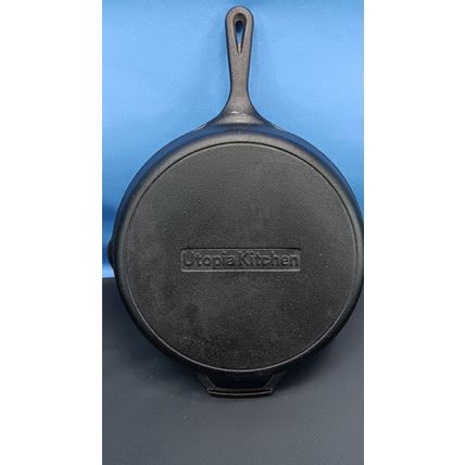 Utopia Kitchen Pan Cast Iron Round Surface Heavy 12