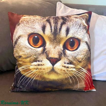 CAT Cushion Animal Cover Printed Pillow CASE Sofa Home Decor 45 x 45cm 18'' UK A