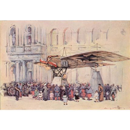 GERMAN PLANES IN THE COURTYARD OF THE INVALIDES 1915 Henry Cheffer WORLD WAR I