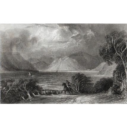 ULLSWATER FROM POOLY BRIDGE 1839 W. Miller - Thomas Allom ENGRAVING