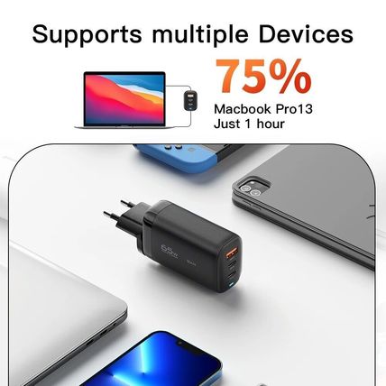Essager 65W GaN Charger USB Type C For Laptop MacBook Pro Wall Charger UK Plug