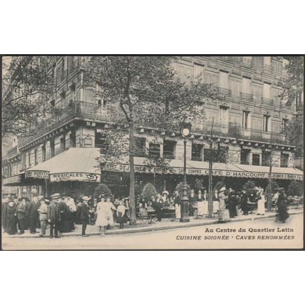 Café d'Harcourt, Au Centre du Quartier-Latin, Paris, c.1905-10 - CPA