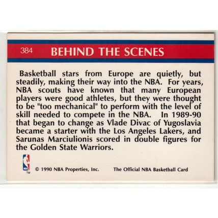 1990-91 Hoops Vlade Divac, Sarunas Marciulionis basketball card #384