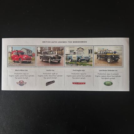 GB 2013 British Auto Legends Anglia Morris Austin Mini Sheet MS3518 MNH Stamps