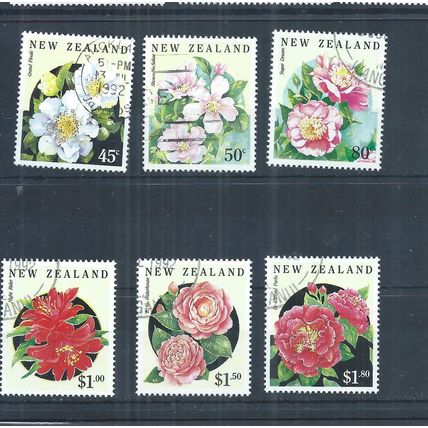 New Zealand Stamps 1992 Camellias Flowers used / CTO SG 1681 - 1686 (AQ654)