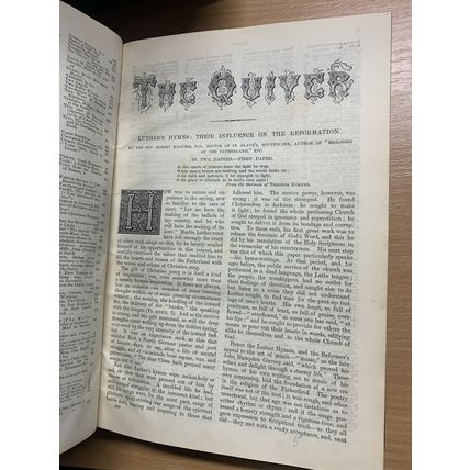 RARE* 1884 "THE QUIVER MAGAZINE" VOL 19 BOUND ISSUES 1.5kg ANTIQUE BOOK (P8)