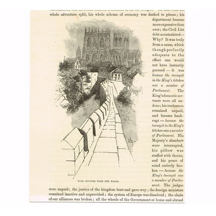 YORK MINSTER, FROM THE WALLS, YORKSHIRE, ENGLAND, Book Illustration, c1870