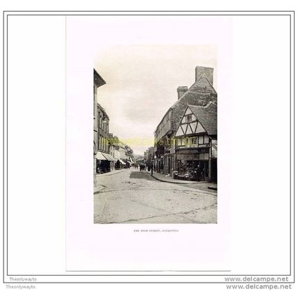 THE HIGH STREET, GODALMING, FROM F. FRITH PHOTO, 1910, Book Illustration