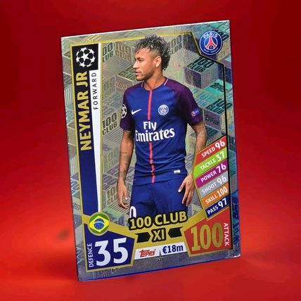 Match Attax Champions League 17/18 - 429 - Neymar Jr - Hundred Club 100 Topps