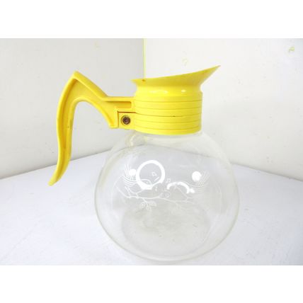 Vintage CORY Carafe Whistles Decorative Birds CTP-L Glass Coffee Tea Pot Yellow