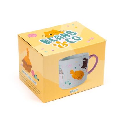 Cats Playing with Wool Mug Porcelain 9 CM Green Ceramic Tableware Gift