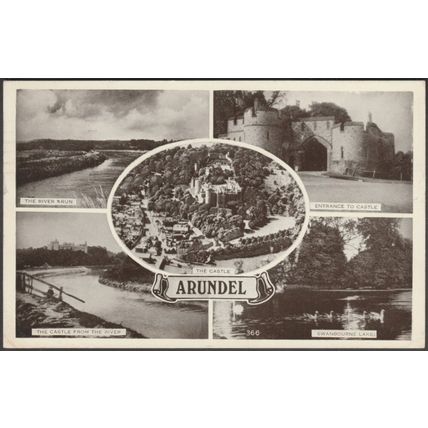 Multiview, Arundel, Sussex, 1954 - Postcard