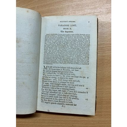 1795 "THE POETICAL WORKS OF JOHN MILTON" VOL 2 TINY ANTIQUE BOOK (P2)