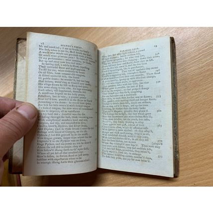 1795 "THE POETICAL WORKS OF JOHN MILTON" VOL 2 TINY ANTIQUE BOOK (P2)