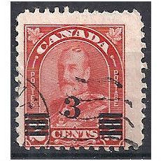 Canada 1932 SG314 2c on 3c Scarlet Fine Used .