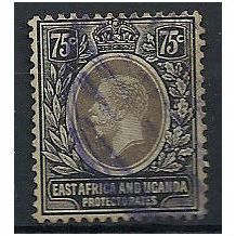 East Africa & Uganda Protect 1914 SG52a 75c Black/Green White Back Fine Used. .