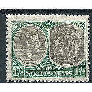 St Kitts-Nevis 1938 SG75 1/- Black & Green Mounted Mint ....