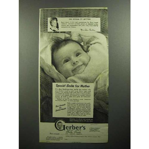 1945 Gerber's Baby Food Ad - Special Smile