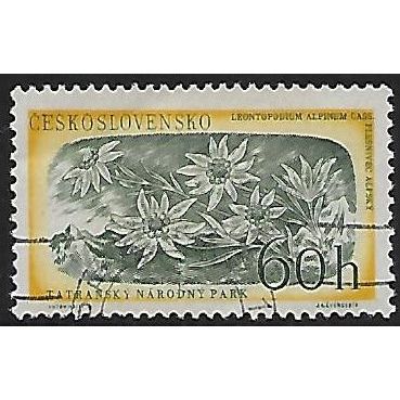 Mi 1038: 60 h. chrome-yellow/deep green Tatra National Park: Edelweiss.