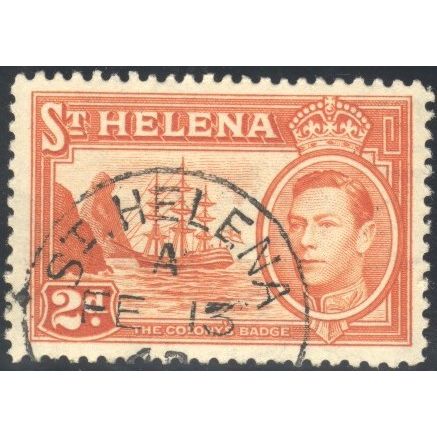 St. Helena 1938 - SG134 - 2d orange - Badge of St. Helena - used