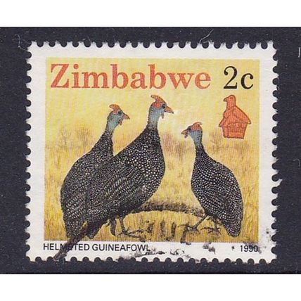 ZIMBABWE 1990 WILDLIFE 2c GUINEAFOWL VALUE USED SG769