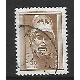 GREECE 1955 GREEK ART 30L BROWN BUST OF PERICLES SG 735 FINE USED#2