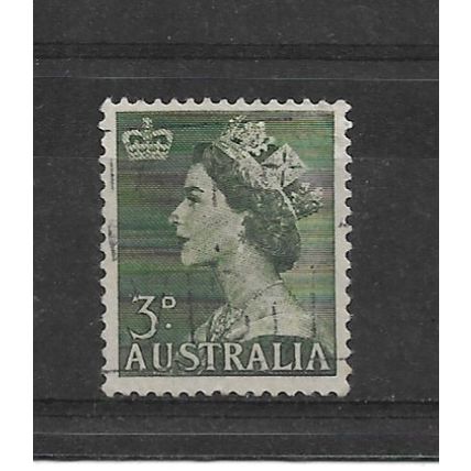 Australia.SG262 3d Queen Elizabeth II (Deep Green).Fine Used.Dec21h