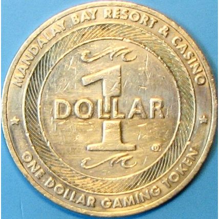Mandalay Bay. $1 Casino Token. Las Vegas, NV. P96.