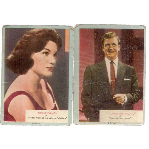 2 x vintage a&bc cards Film Stars c.1960 no7 Connie Francis,19 David Whitfield =