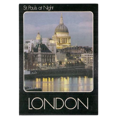 ST PAULS AT NIGHT, LONDON unused postcard vgc =