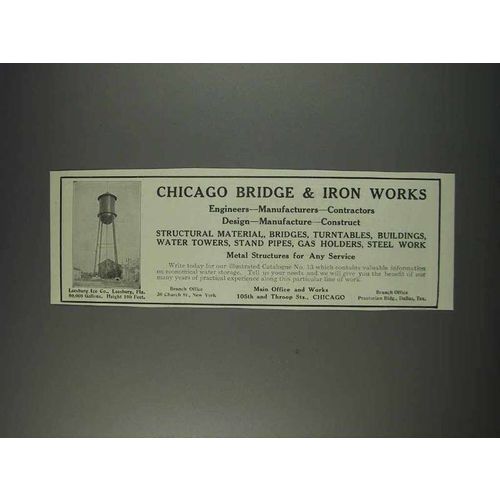 1910 Chicago Bridge & Iron Works Ad