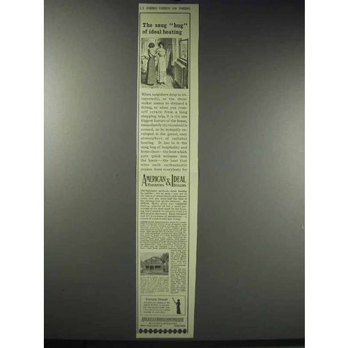 1914 American Radiators & Ideal Boilers Ad - Snug Hug